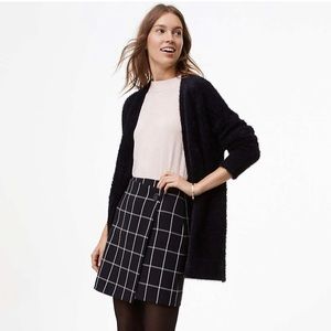 Loft windowpane wrap skirt